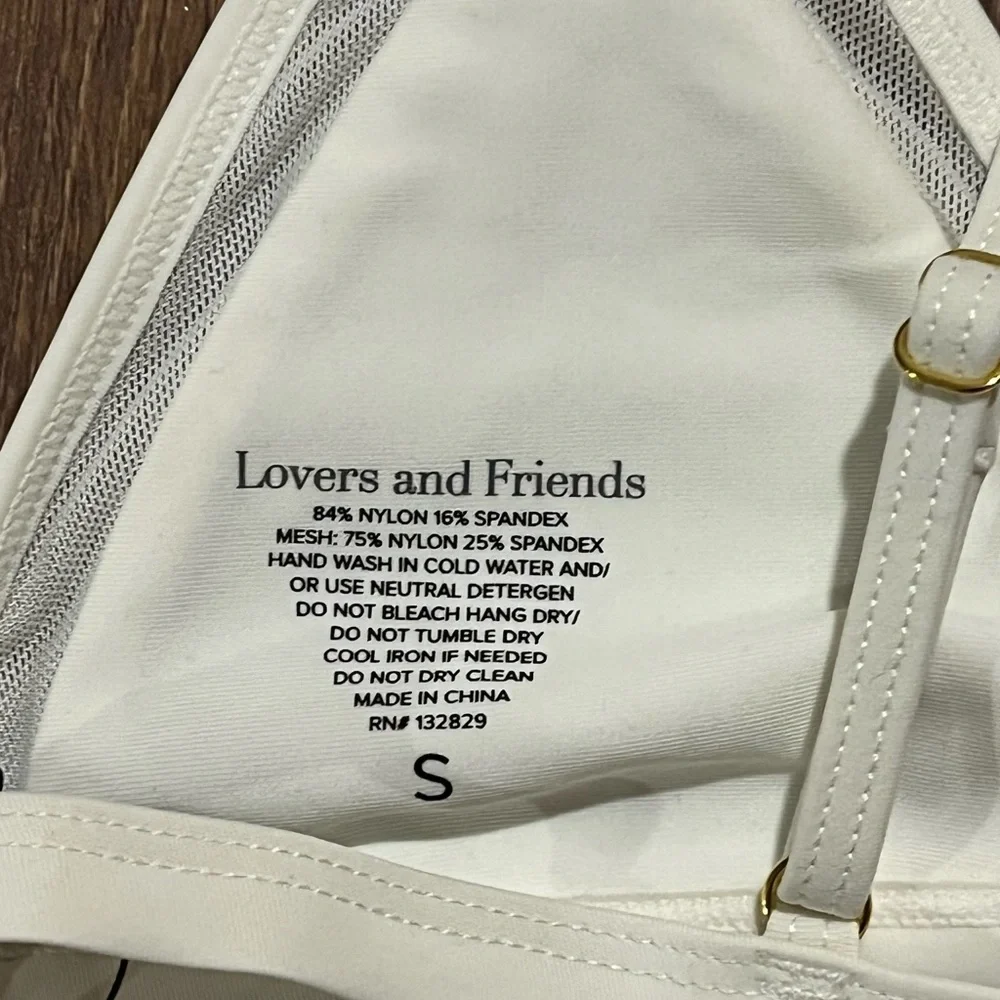 Lovers + Friends | New Cashel bikini swim top Women’s size S triangle sheer NWT - Picture 5 of 6